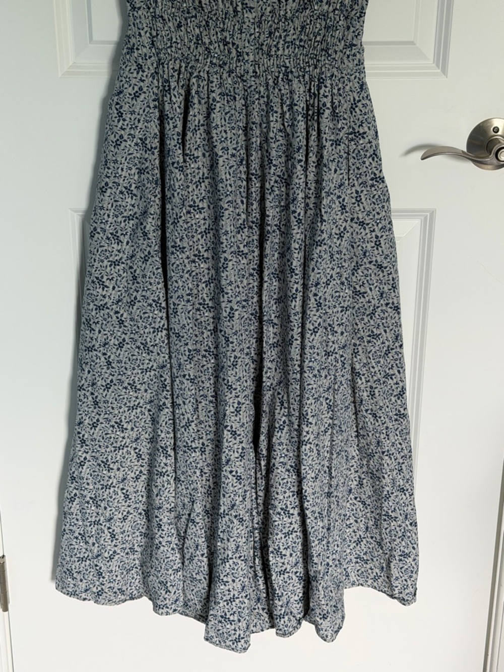Madewell Blue Florentine Floral Sophia Smocked Midi Dress Size XS 54747 - Picture 12 of 14